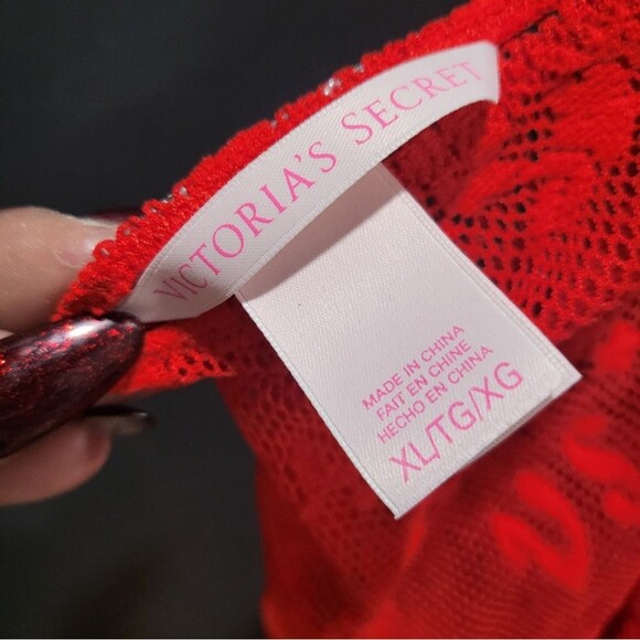 2012 Victoria's Secret Red Full Lace Halter Top Super Mini Dress  Sz XL - Picture 5 of 10